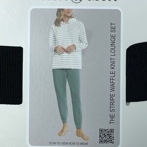 Max & Mia Women's S Lounge Set Sage Cotton Blend H0661